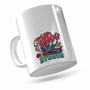 CANECA DE CERÂMICA SIMPLES 325ML COM DTF UV BRANCA Dtf - caneca de cerâmica 110x95mm 4X0 Sem verniz Caneca com dtf uv - 1 á 25 Unidades