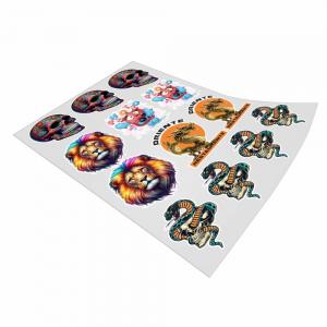 DTF UV IMPRESSÃO NA FOLHA A4 Dtf uv 21X297cm 4x0 Sem verniz  